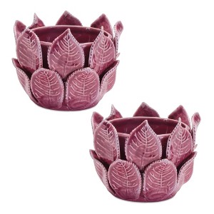 Storeware Bud Vase with Leaves Accent (Set of 2) - 1 of 3