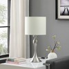 Ore International 24.5" Bailey Chrome Modern Candlestick Metal Table Lamp Silver : Linen Shade, UL Listed, No Bulb Included - 4 of 4