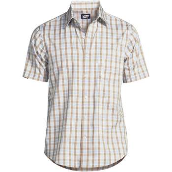 Lands' End Men's Traditional Fit Short Sleeve Travel Kit Shirt