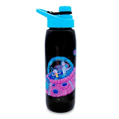 Silver Buffalo Rick and Morty Plastic Water Bottle With Screw-Top Lid | Holds 28 Ounces