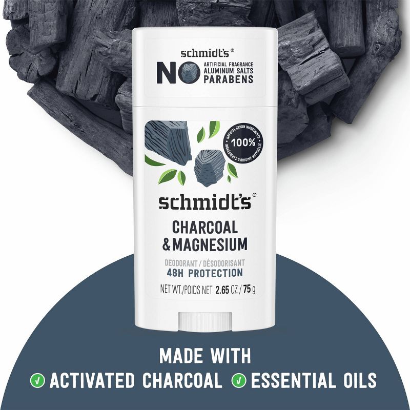 Schmidt&#39;s Charcoal + Magnesium Aluminum-Free Natural Deodorant Stick - 2.65oz, 6 of 17