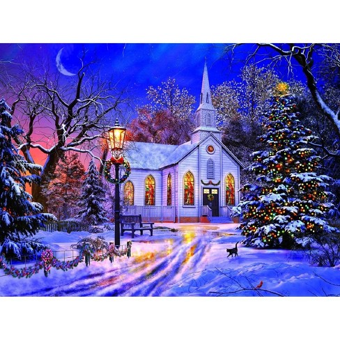 Sunsout The Old Christmas Church 1000 Pc Christmas Jigsaw Puzzle 50041 ...