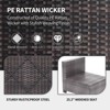 7 Piece Outdoor Patio PE Rattan Sofa Set, Wicker Patio Set w/Thick Cushions & Glass Top Coffee Table, for Garden, Balcony, Porch - 4 of 4