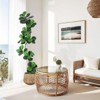 Fiddle Leaf Fig Artificial Tree with White Planter,5ft Faux Plants Indoor with Moss, Fake Rubber Tall Fake Floor Plant in Pot - 3 of 4