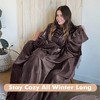 Tirrinia Adult Wearable Fleece Blanket with Sleeves, Soft Cozy TV Blanket, Sunggle Blanket Gift for Women Men - 2 of 4