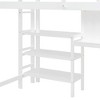 Sapphtopaz Loft Bed with Writing Board & Desk Space-Saving Loft Bed with Shelves & Ladder, Wooden Kids Bed Frame for Small Space - 3 of 4