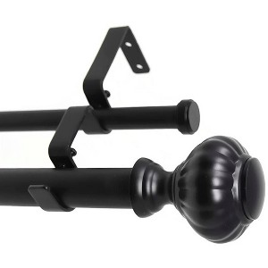 Urbanest Door Knob Manhattan 1-inch 5-8 inch Double Drapery Curtain Window Rod Set - 1 of 4