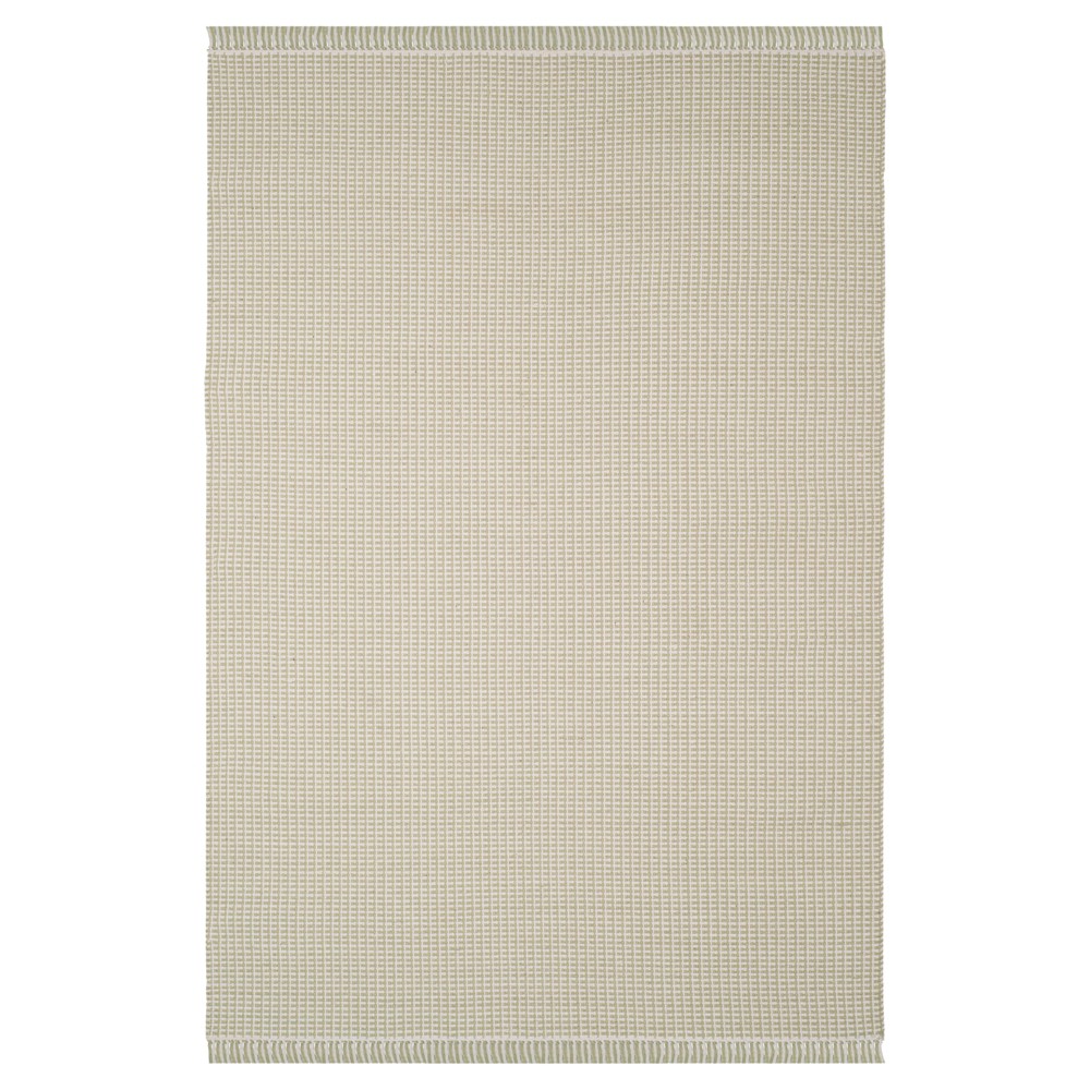 4'x6' Ivory/Green Stripe Flatweave Woven Area Rug - Safavieh