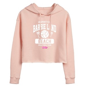 Women's - Barbie - Property of Barbie Land Beach Volleyball Cropped Graphic Hoodie - 1 of 2