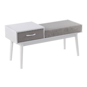 Sapphtopaz Storage Bench Contemporary Bench with Pull-Out Drawer Ottoman with Storage for Bedroom and Entryway - 1 of 3