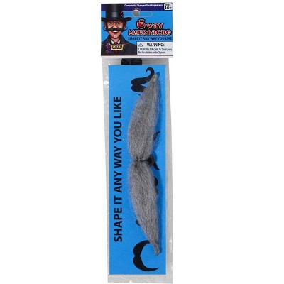 Forum Novelties Shape It 6 Ways Grey Moustache Costume Accessory