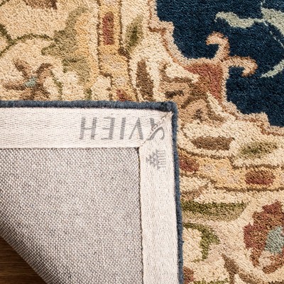 Empire Navy and Beige Hand-Tufted Wool Area Rug 3' x 5'