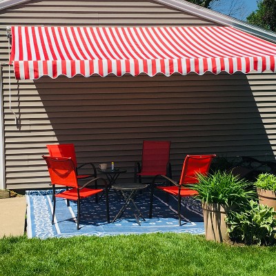 ALEKO 16 X 10 feet Motorized Retractable Patio Awning White Frame 16'x10'