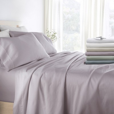 300 Thread Count 100% Cotton 4 Piece Solid Sheet Set Performance Sateen Weave Deep Pocket - Becky Cameron