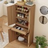 Rattan Freestanding Storage Cabient Tall Cupboard - 3 of 4