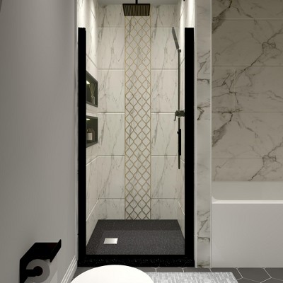 NicBex Shower Door 32"W x 72"H Frameless Pivot Glass Tub Door with 1/4" (6mm) Clear Tempered Glass with Reversible Installation