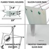 Evideco French Home Goods Freestanding Towel Rack Three Bars Tempered White Glass Base - 3 of 4