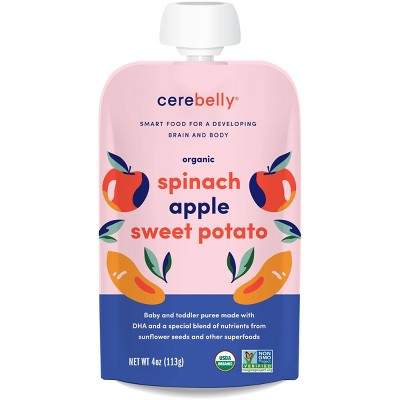 Cerebelly Organic Spinach, Apple and Sweet Potato Baby Food Pouch - 4oz