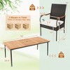 Costway 9 PCS Patio Dining Set with Acacia Wood Tabletop 1.9" Umbrella Hole Outdoor - 4 of 4