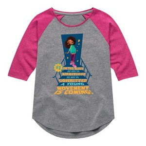 Girls' - Karma's World - Number One On The Block Shirt Tail Raglan Graphic T-shirt - 1 of 3