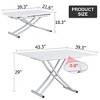 Vynxaria Folding Tables - Modern Minimalist Adjustable Height Table with 0.8-Inch MFC Top and Black Metal Legs, White - 4 of 4