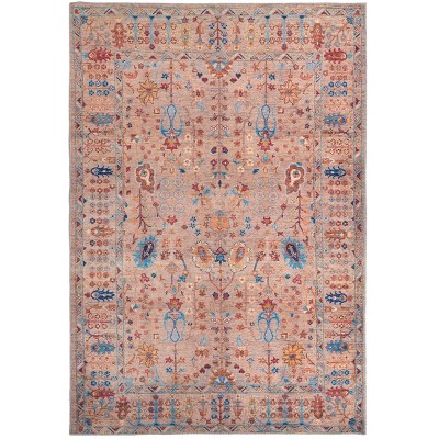 Rawlins Transitional Moroccan Tan/Pink/Blue Area Rug