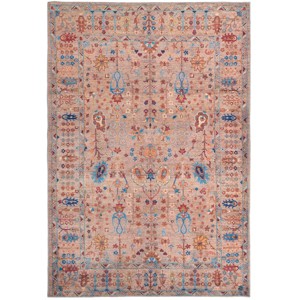 Rawlins Transitional Moroccan Tan/Pink/Blue Area Rug - 1 of 4