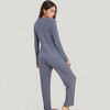 Anna-Kaci Lounge Women's V-Neck Long Sleeve Knit Top and Drawstring Waist Lounge Pants Two Piece Set - 4 of 4