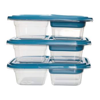 Snap And Store Divided Rectangle Food Storage Container - 3ct/24 Fl Oz - Up  & Up™ : Target