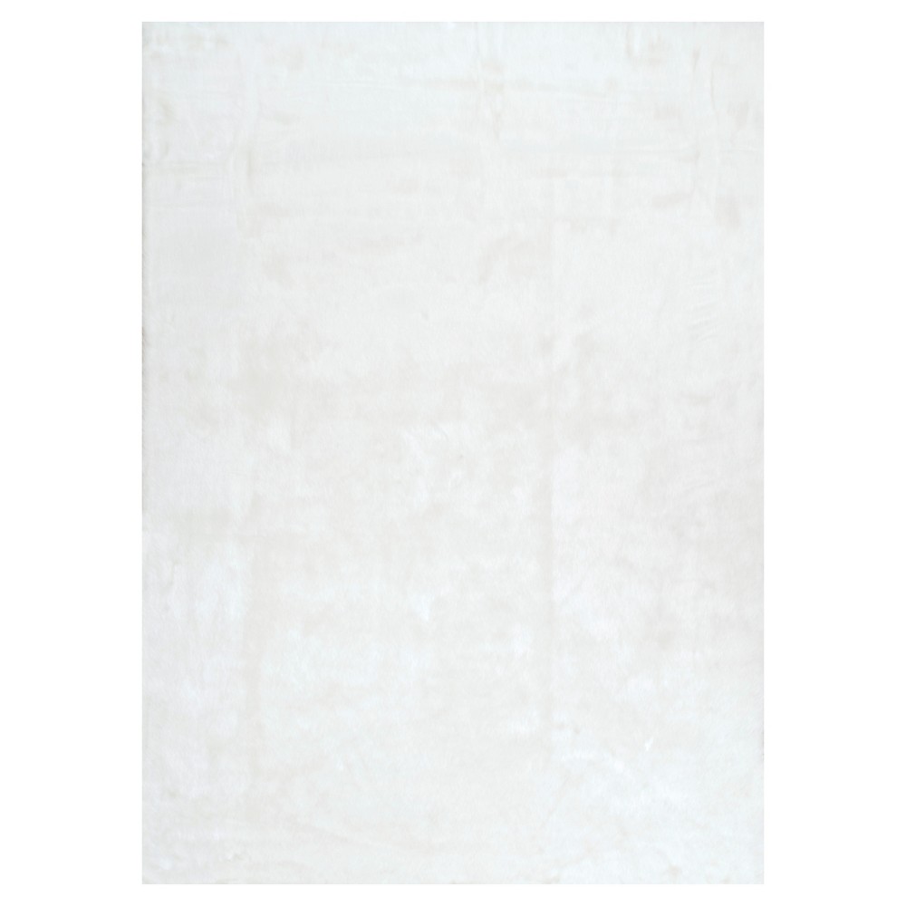 (4'x6') Abstract Loomed Area Rug White - nuLOOM