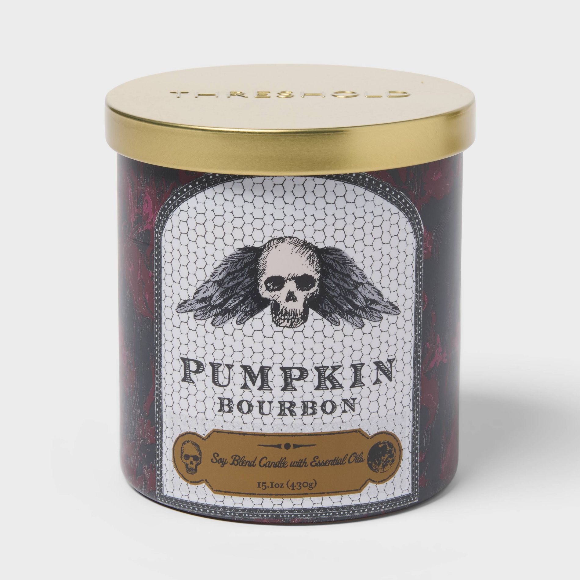 2 Wick 15.1oz Limited Edition Lidded Jar Candle Pumpkin Bourbon - Threshold™