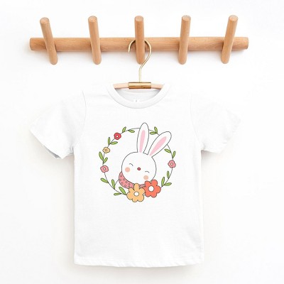 The Juniper Shop Easter Bunny Flower Wreath Toddler Short Sleeve Tee