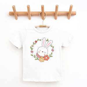 The Juniper Shop Easter Bunny Flower Wreath Youth Short Sleeve Tee - 1 of 2