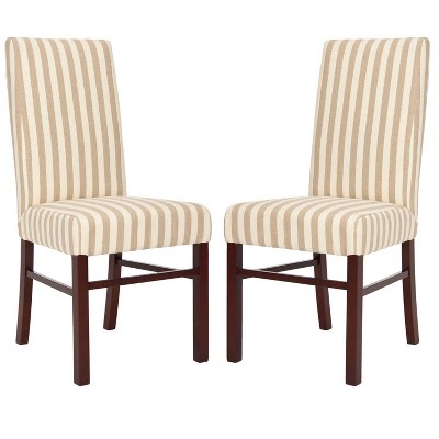 Set of 2 Dining Chairs Tan White - Safavieh