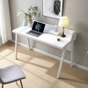 HDZNVF Home Office Writing Desk Ground Outlet USB-A Ports Finished On The Back Wooden Leg Frame - 2 of 4