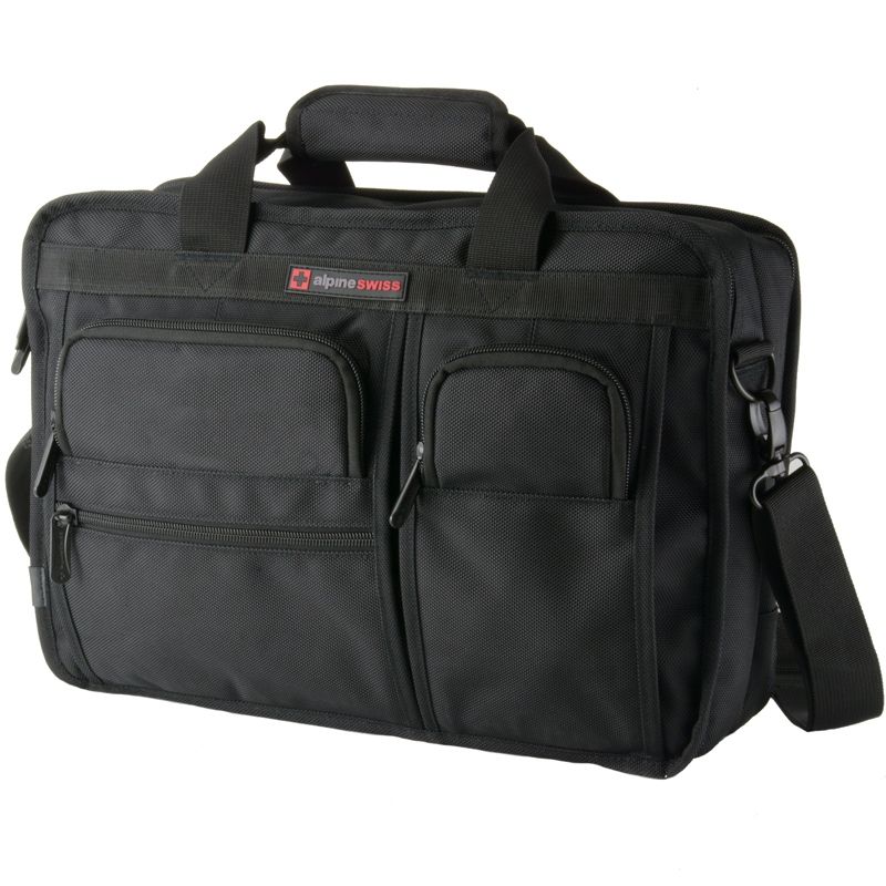 Alpine Swiss Conrad Messenger Bag 15.6 Inch Laptop Briefcase with Tablet Sleeve, 1 of 12