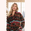 ADR Plush Striped Robe for Women, Long Fleece Plaid Winter Bath Robe, Plus Size - 2 of 4