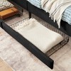 Vynxaria Twin Size Upholstered Platform Bed Frame with 2 Storage Drawers, Adjustable Velvet Sofa Bed, Black - 2 of 4