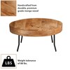 Royal Hampton Coffee Table Handcrafted Mango Wood Round Top Black Metal Angled Legs, 32 Inch - - 3 of 4