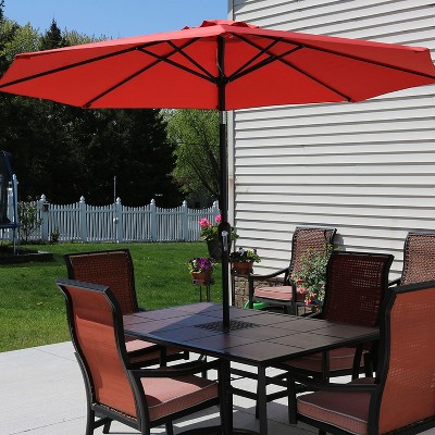 Burnt Orange 9-Foot Aluminum Patio Umbrella with Polyester Canopy