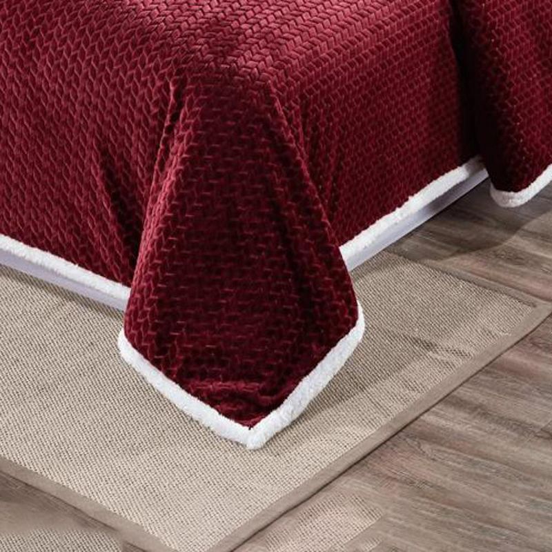 Plazatex Reversible & Comfortable Braided Oversized High Pile Fleece Blanket, 2 of 4
