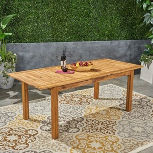 CAVINAS Patio Dining Table,Expandable Outdoor Acacia Wood Dining Table,Outdoor Patio Table for 6 to 8 - 1 of 4