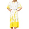 LA LEELA Women's Vacation Wear Casual Short Sundress Summer Vacation Loose Tunics House Wear Beach Dresses 12-16 White, Tie Dye Design - 4 of 4