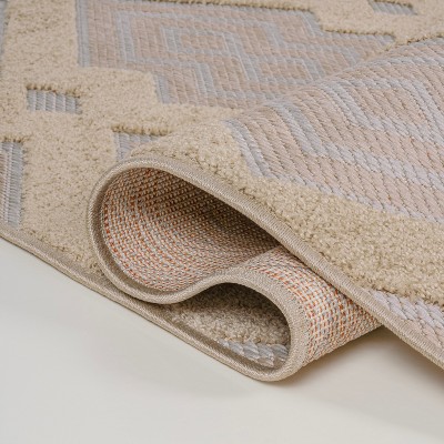 Gray Geometric Synthetic Reversible 5x8 Area Rug