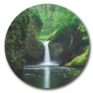 Courtside Market Global Wonders Photography Collection by Courtside Market, Green Falls 15x15 Statement Piece Wood Décor - 1 of 2