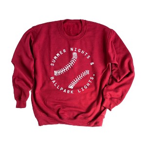 Simply Sage Market Women's Graphic Sweatshirt Summer Nights and Ballpark Lights - 1 of 3