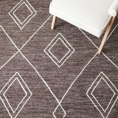 Brown and Ivory Wool Flat Woven Tribal Area Rug