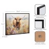 Kate & Laurel All Things Decor 20"x16" Gallery Highland Cow in a Flower Field Landscape Print by The Creative Bunch Studio Black - 3 of 4