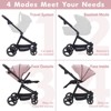 Foldable Baby Stroller, High Landscape Pushchair, Convertible Infant Pram with Reversible Backrest, Storage Basket - 3 of 4