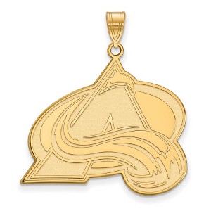 Black Bow Jewelry 10k Yellow Gold Colorado Avalanche NHL Extra Large Pendant - 1 of 3